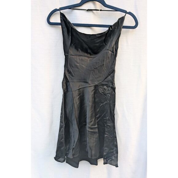 Zara Womens Satin Effect Cowl Neck Halter Top Mini Dress Sz XS Whimsigoth - Picture 1 of 7